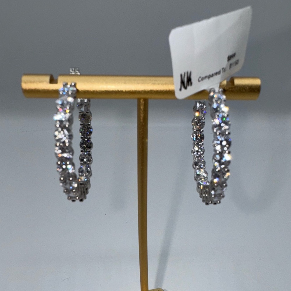 4ct Inside-Out Hoop Earrings - Picture 5 of 13